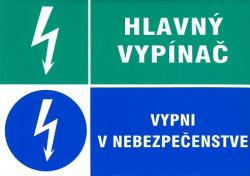 Hlavn vypna, vypni v nebezpeenstve 74x105mm - samolepka