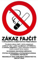 Zkaz faji v spolonch a nebytovch priestoroch 140x90mm - samolepka