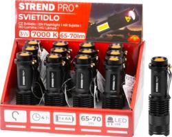 Svietidlo Strend Pro Flashlight NX1040, 3 W, 70+65 lm, s bonm svetlom, Zoom, 1xAA, Sellb