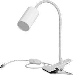 Lampa Strend Pro, stoln, s klipsou na uchytenie, Alu, biela, USB, 41 cm