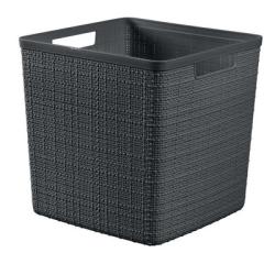 K Curver JUTE CUBE, 17 lit., tmav siv, 28x28x27 cm