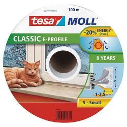 Tesnenie tesamoll profil E, 9 mm, biele, L-100 m, na okn a dvere, hned