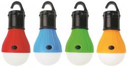 Svietidlo Strend Pro Camping C748, lampa, tvar iarovky, 3xAAA, erven, modr, zelen, or