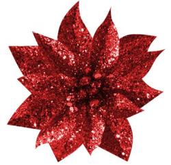 Kvet MagicHome Vianoce GlitterPoinsettia, so tipcom, erven, vekos kvetu: 9 cm, dka