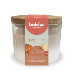 Svieka bolsius True Joy Oriental Softness, vonn, 75/80 mm, v skle